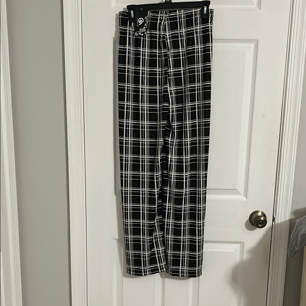 Black and White Plaid Men's Pants